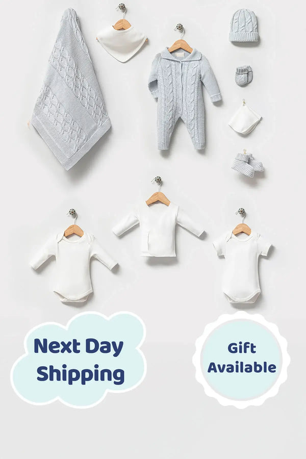 THA Dressing Axel Blue Newborn Boy Coming Home Outfit (10 Pcs)