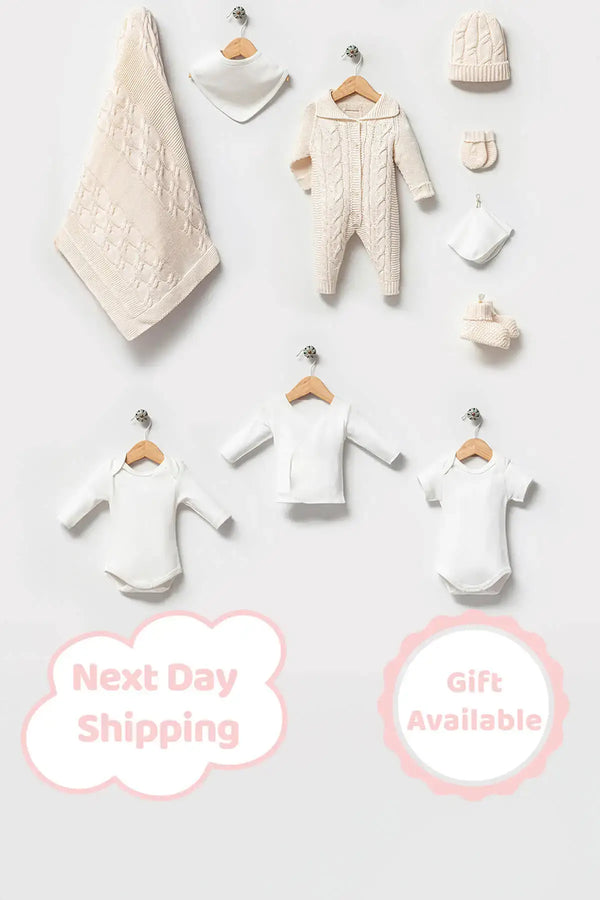 THA Dressing Axel Cream Newborn Coming Home Outfit (10 Pcs)