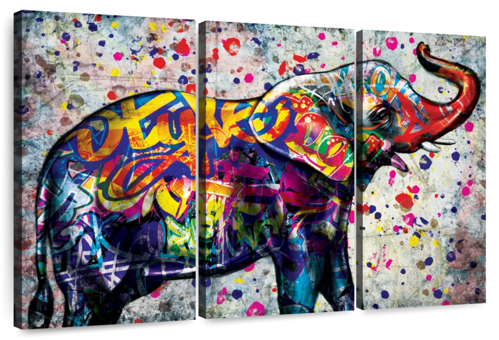 ElephantStock Epic Colorful Elephant Wall Art