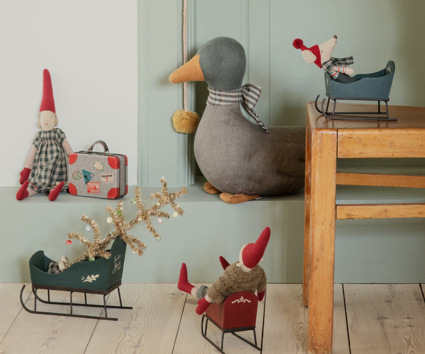 Maileg Sleigh, Mouse - Red