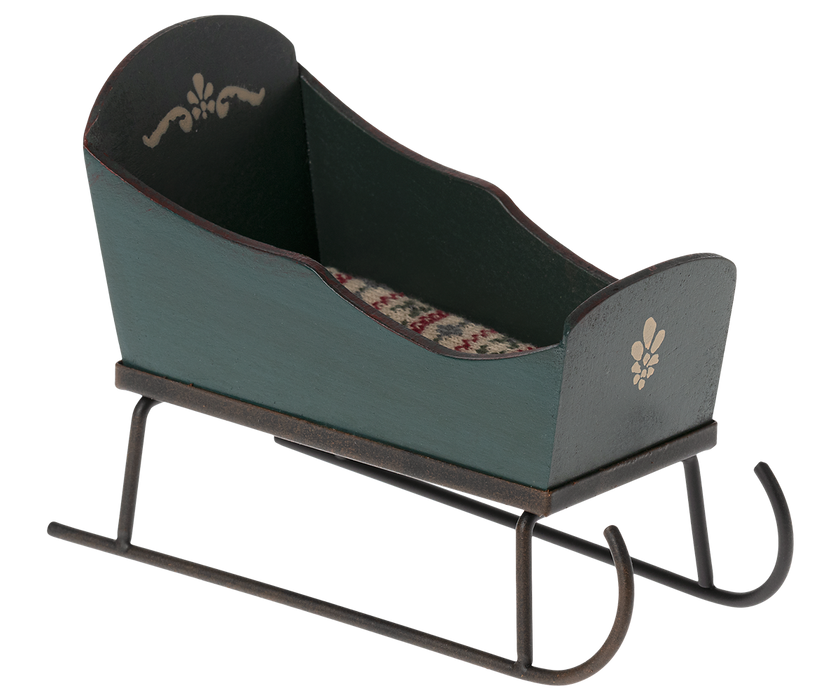 Maileg Sleigh, Mouse - Green