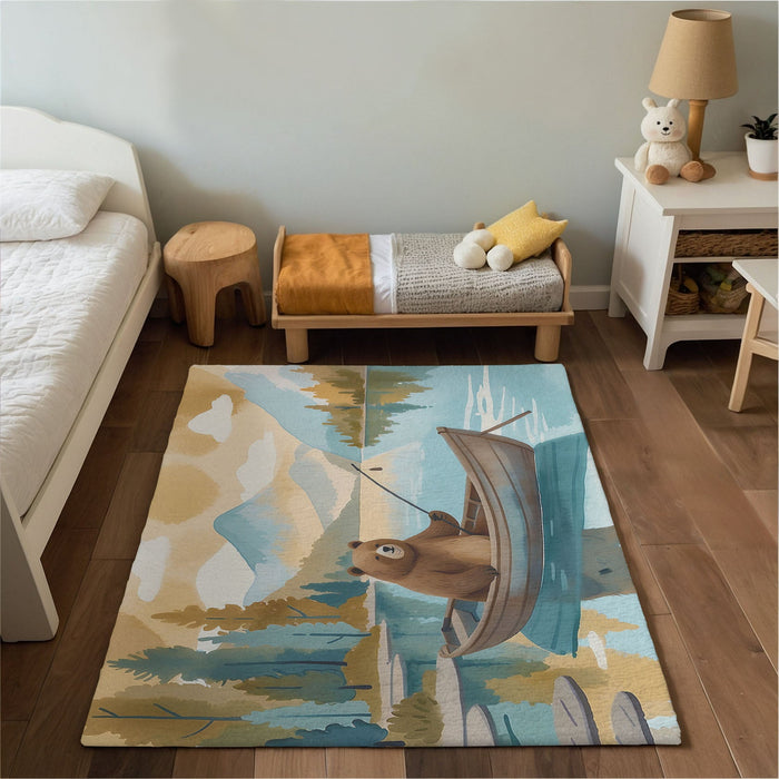 TeepeeJoy Kids and Nursery Bee Rug - Paws and Oars