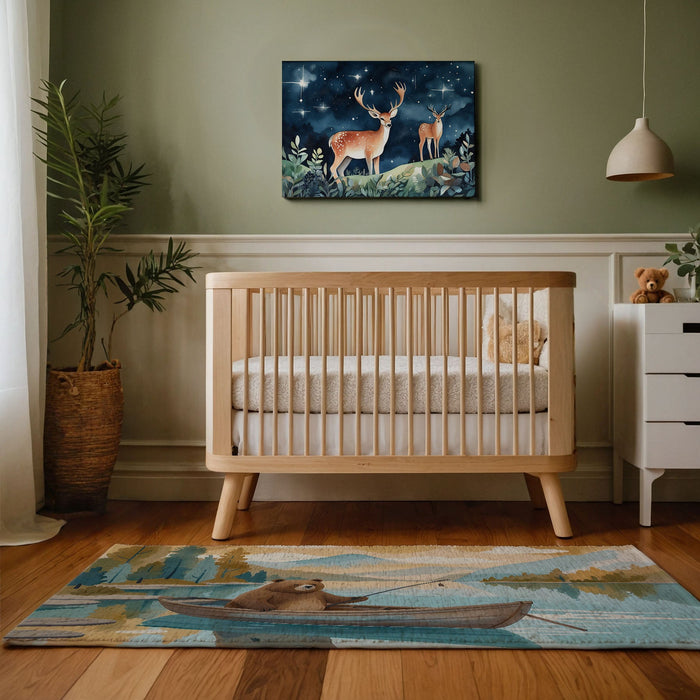 TeepeeJoy Kids and Nursery Bee Rug - Paws and Oars