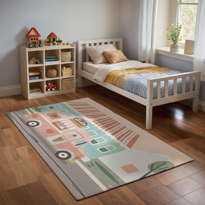 TeepeeJoy Nursery and Kids Car Area Rug - Lickety Split Lane