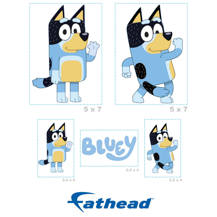 Fathead Bluey: Bandit Minis - Officially Licensed BBC Removable Adhesive Decal