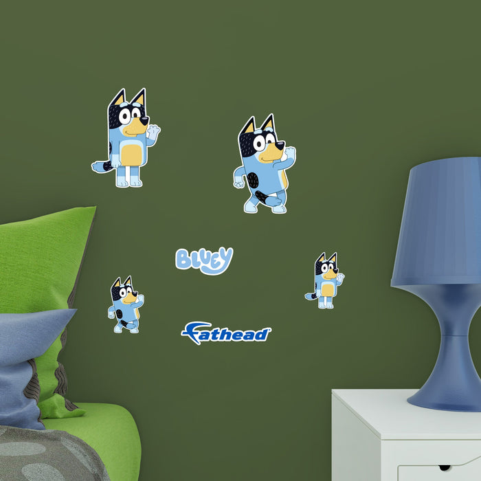 Fathead Bluey: Bandit Minis - Officially Licensed BBC Removable Adhesive Decal