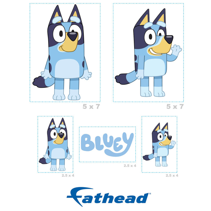 Fathead Bluey: Bluey Minis - Officially Licensed BBC Removable Adhesive Decal