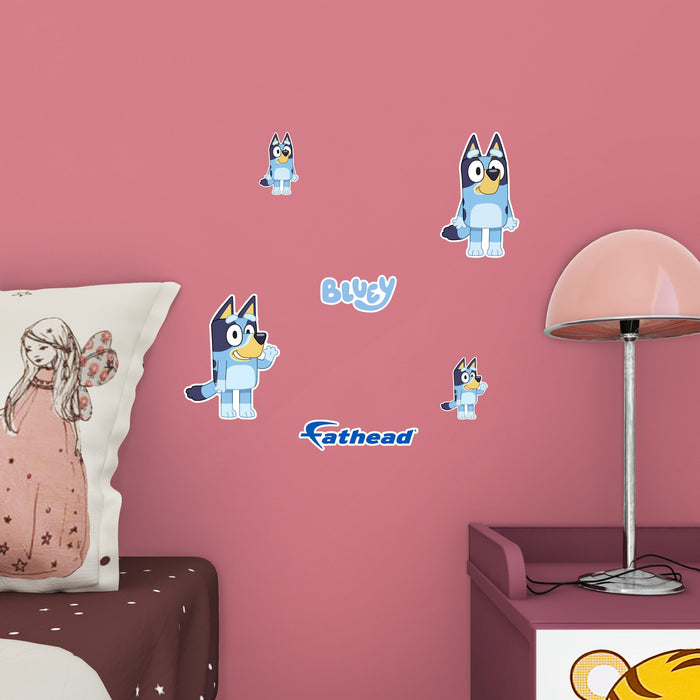 Fathead Bluey: Bluey Minis - Officially Licensed BBC Removable Adhesive Decal