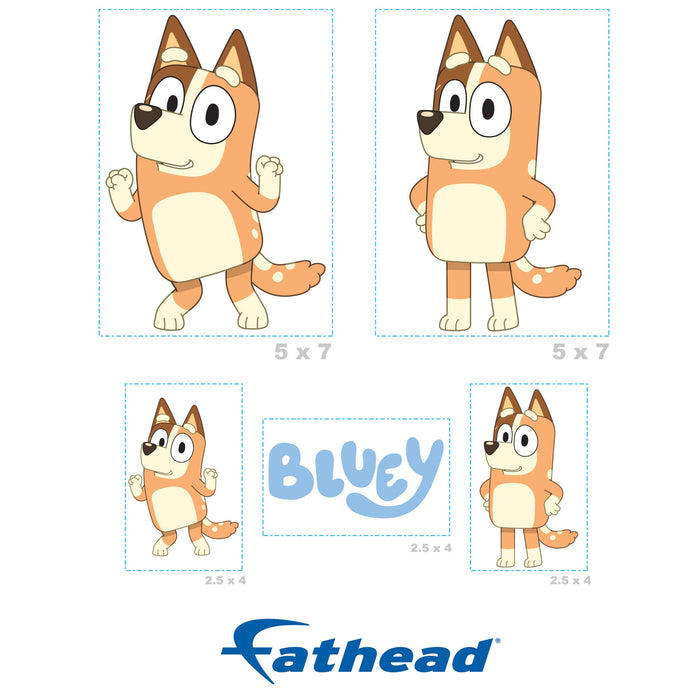 Fathead Bluey: Chilli Minis - Officially Licensed BBC Removable Adhesive Decal