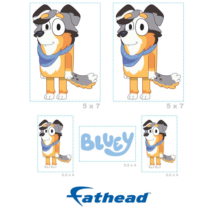 Fathead Bluey: Calypso Minis - Officially Licensed BBC Removable Adhesive Decal