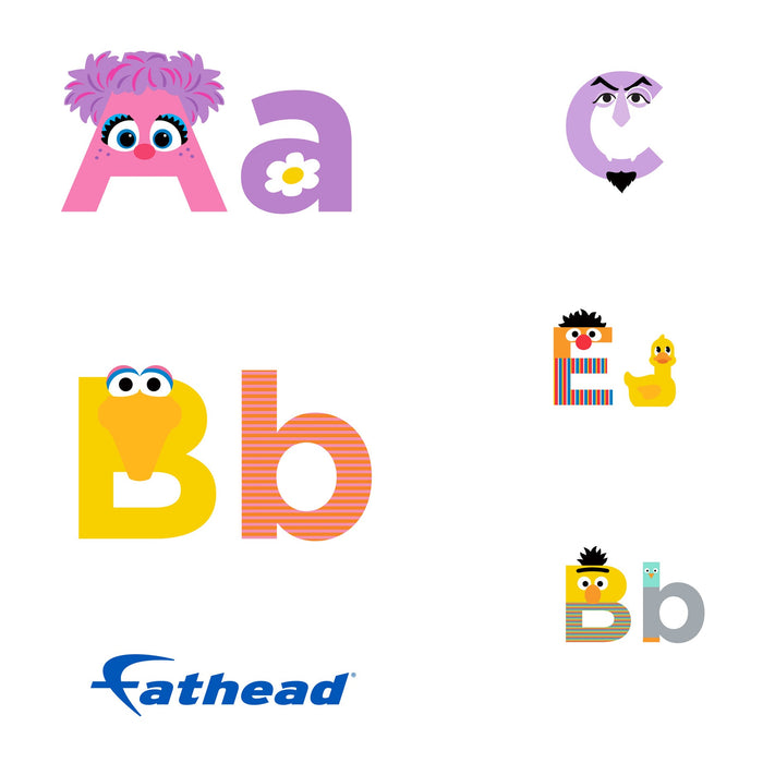 Fathead Alphabet Letters Typography Minis - Officially Licensed Sesame Street Removable Adhesive Decal