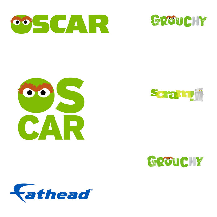 Fathead Oscar The Grouch Typography Minis - Officially Licensed Sesame Street Removable Adhesive Decal