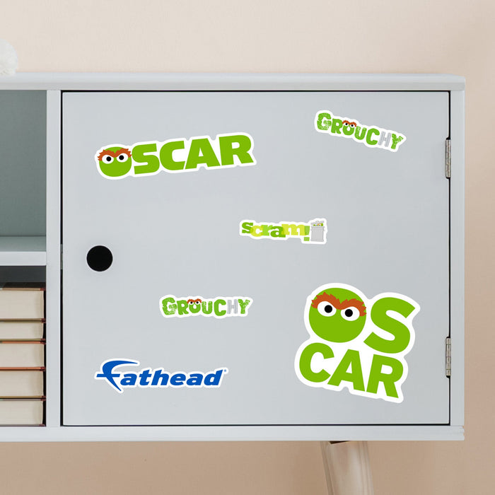Fathead Oscar The Grouch Typography Minis - Officially Licensed Sesame Street Removable Adhesive Decal