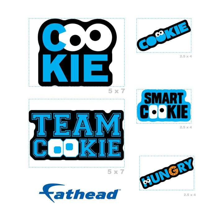 Fathead Cookie Monster Team Cookie Typography Minis - Officially Licensed Sesame Street Removable Adhesive Decal