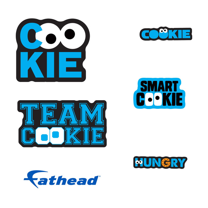 Fathead Cookie Monster Team Cookie Typography Minis - Officially Licensed Sesame Street Removable Adhesive Decal