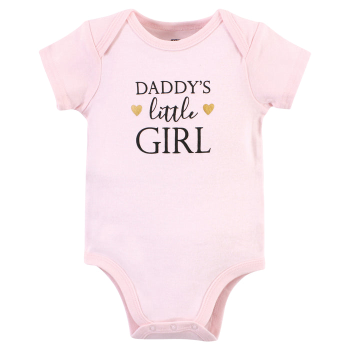 Hudson Baby Infant Girl Cotton Bodysuits, Girl Daddy 5 Pack