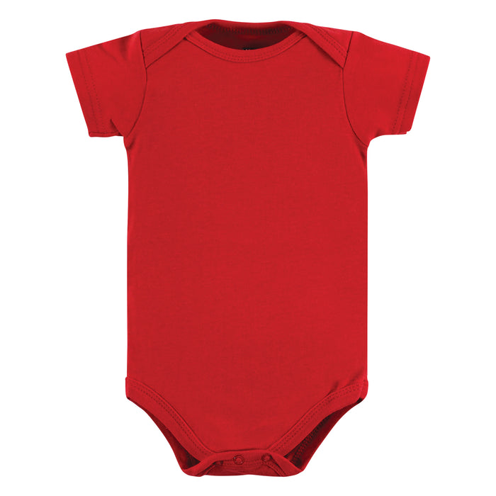 Hudson Baby Infant Girl Cotton Bodysuits, Girl Daddy Red Black 5 Pack