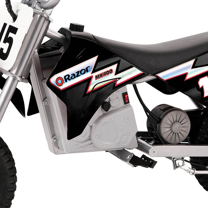 Razor Dirt Rocket Kid Electric Motorcycle Dirt Bike, 1 Black MX400 & 1Red MX350