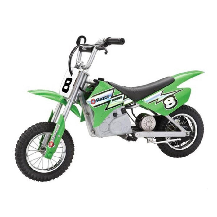 Razor MX400 Dirt Rocket Electric Motocross Motorcycle Bikes, 1 White & 1 Green