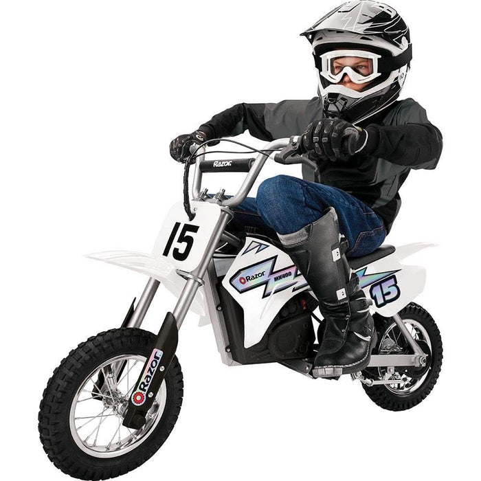 Razor MX400 Dirt Rocket Electric Motocross Motorcycle Bikes, 1 Black & 1 White