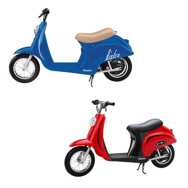 Razor Pocket Mod Mini Euro 24V 250W Electric Motor Scooter (2-Pack), Blue & Red