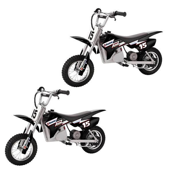 Razor MX400 Rocket 24V Electric Toy Motocross Dirt Bike, Black (2 Pack)