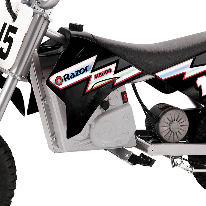 Razor MX400 Rocket 24V Electric Toy Motocross Dirt Bike, Black (2 Pack)