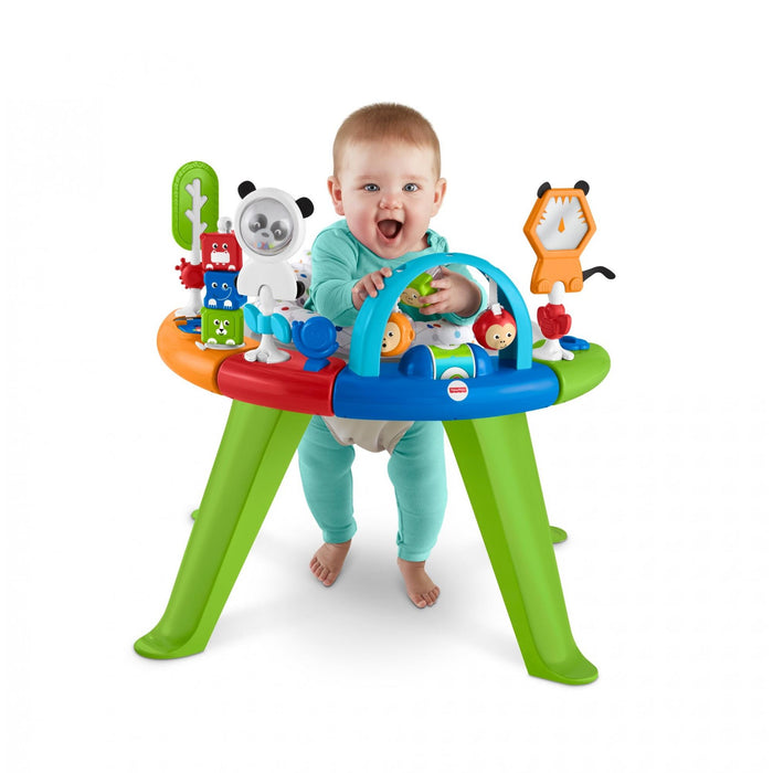 Fisher Price 3-in-1 Spin & Sort Infant Activity Center and Toddler Play Table Retro Roar