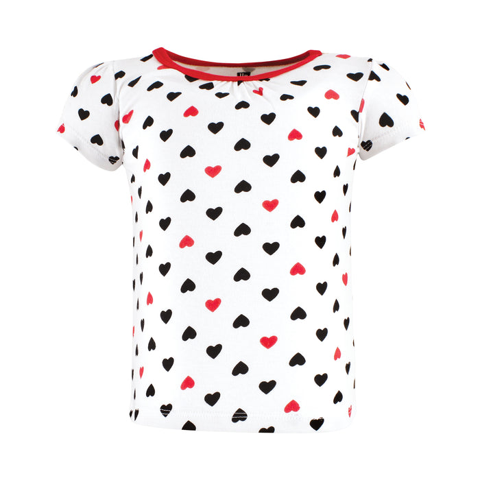 Hudson Baby Infant Girl Short Sleeve T-Shirts, Girl Mommy Red Black, 3-Pack