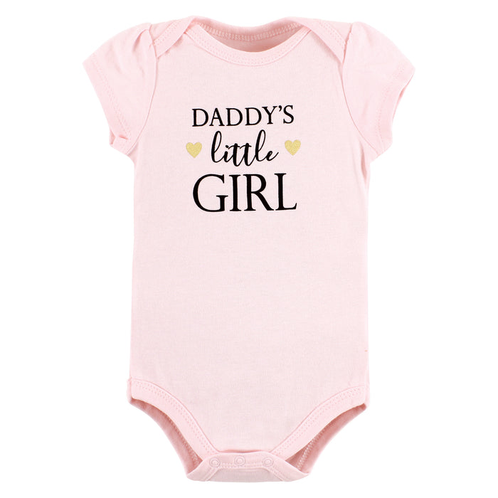 Hudson Baby Infant Girl Cotton Bodysuit and Pant Set, Girl Daddy