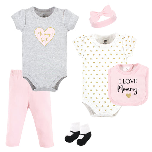 Hudson Baby Infant Girl Cotton Layette Set, Girl Mommy