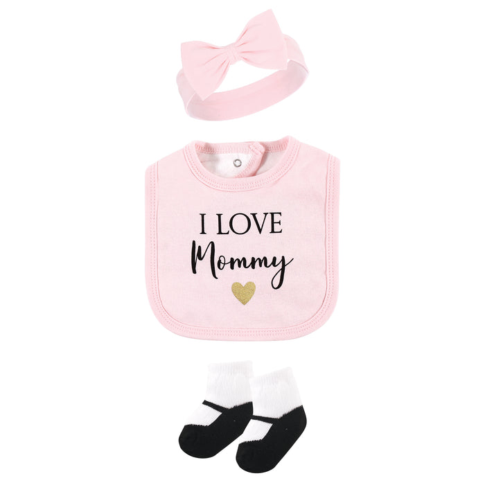 Hudson Baby Infant Girl Cotton Layette Set, Girl Mommy