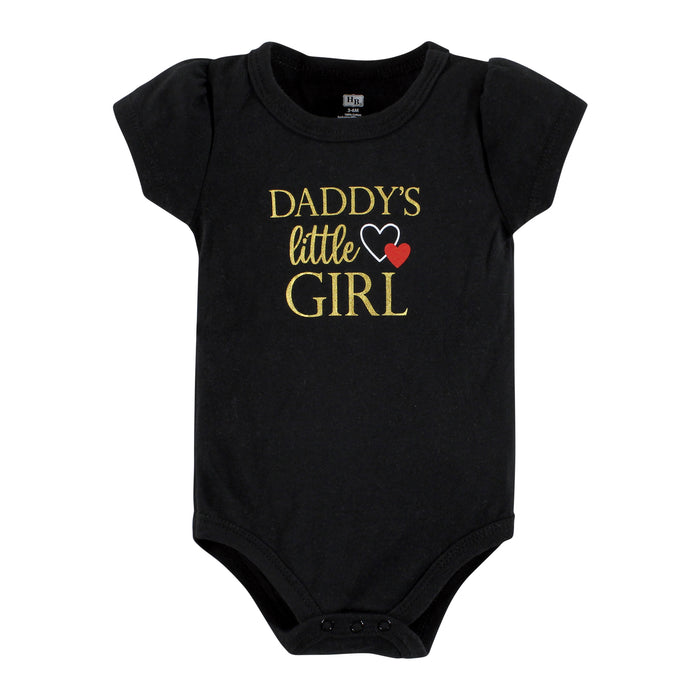 Hudson Baby Infant Girl Cotton Layette Set, Girl Daddy Red Black