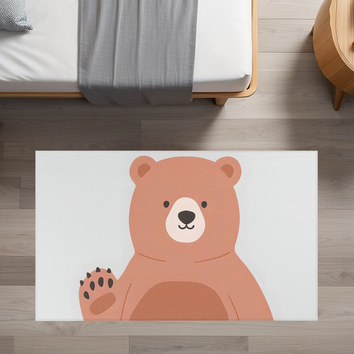 TeepeeJoy Bear Rug for Nursery and Kids Rooms - Gentle Giant Greeting