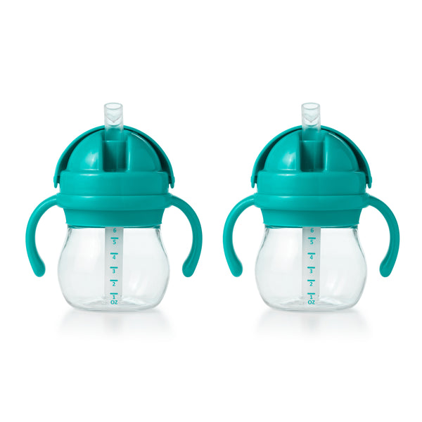 OXO Tot Transitions Straw Cup With Handles 6 oz - Teal - 2 Pack