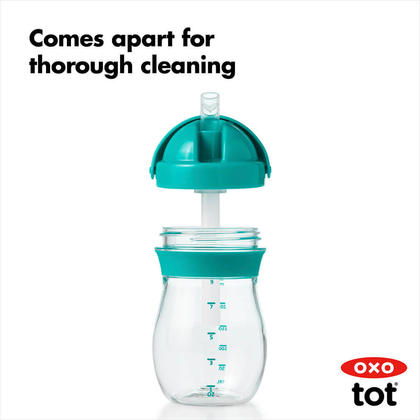 OXO Tot Transitions Straw Cup, 9 oz, Teal, Pack of 2