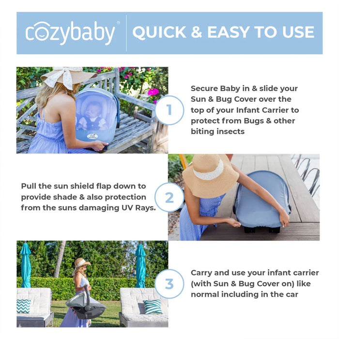 CozyBaby Lightweight Mesh Summer Sun and Bug Baby Carrier Cover, Rhapsody Purple