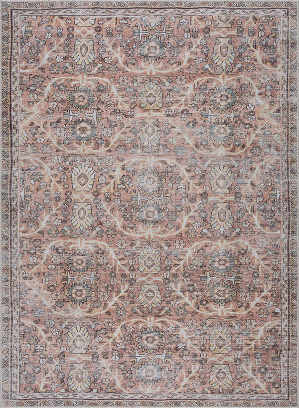 Hauteloom Urpi Rose & Brown Washable Area Rug