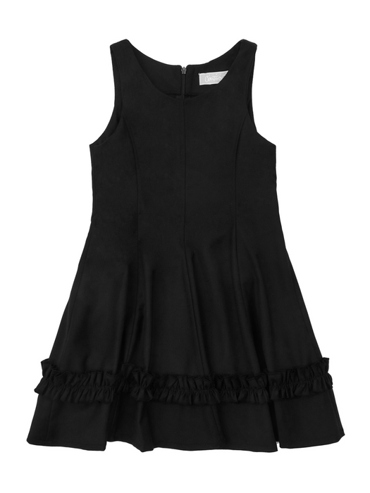 Mia Belle Girls Black Classic Elegance Ruffle Jumper Dress by Kids Couture