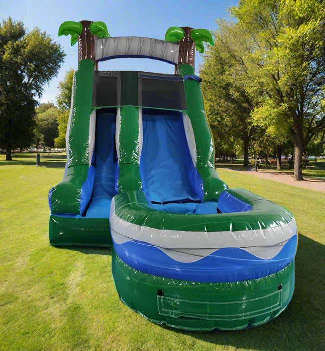 HullaBalloo 12' Tropical Waterslide with Pool