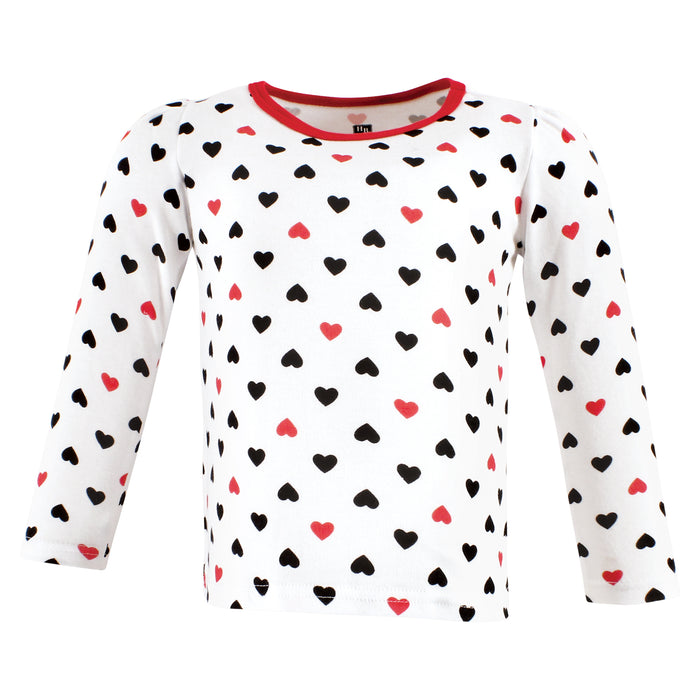 Hudson Baby Infant Girl Long Sleeve T-Shirts, Girl Mommy Red Black, 3-Pack