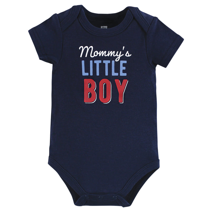 Hudson Baby Infant Boy Cotton Bodysuits, Mommys Little Boy