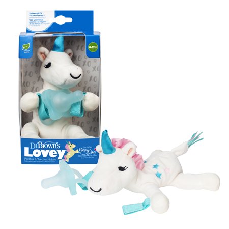 Dr. Brown's Lovey Plush Unicorn Pacifier & Teether Holder