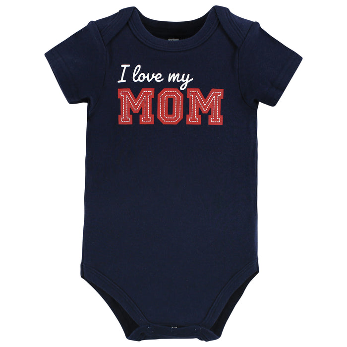 Hudson Baby Infant Boy Cotton Bodysuits, Love Mom