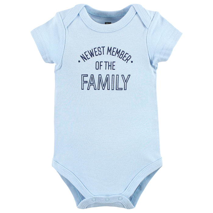 Hudson Baby Infant Boy Cotton Bodysuits, Newest Family Member