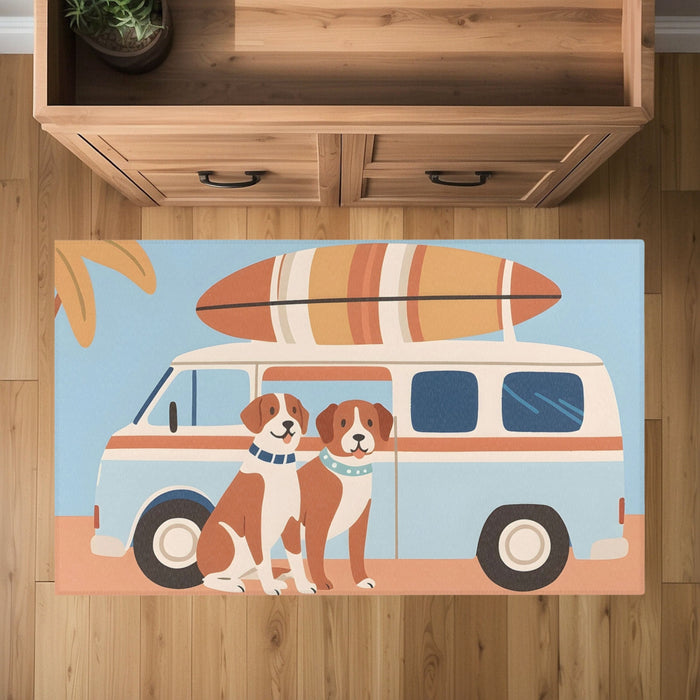 TeepeeJoy Kids and Nursery Dog Area Rug - Surf's Pup