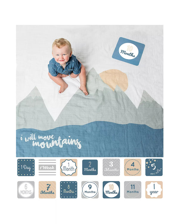 Mary Meyer Lulujo I Will Move Mountains Milestone Blanket