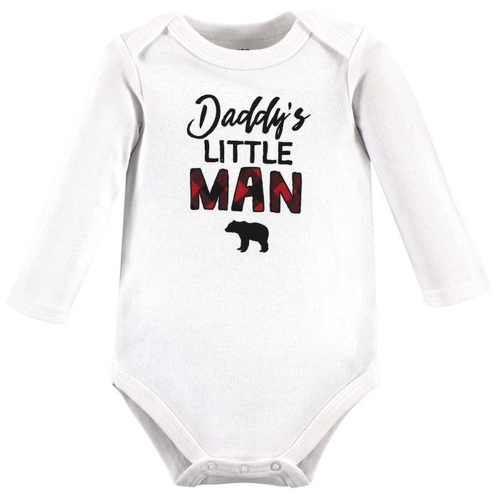Hudson Baby Infant Boy Cotton Long-Sleeve Bodysuits, Buffalo Plaid Family