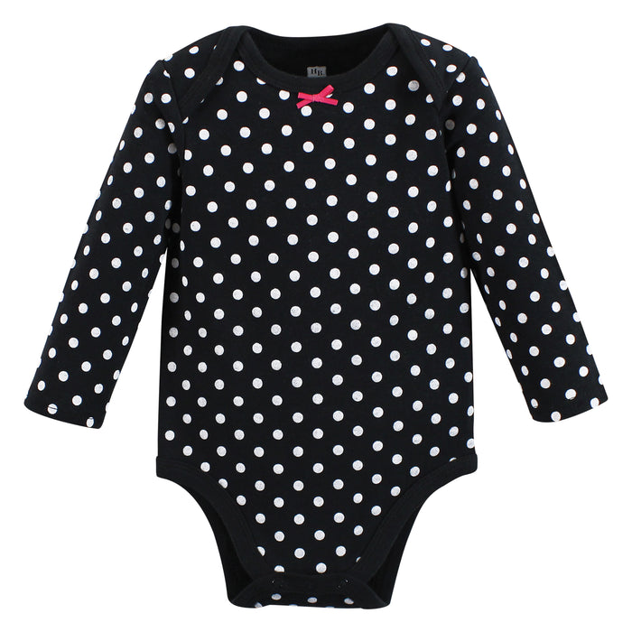 Hudson Baby Infant Girl Cotton Long-Sleeve Bodysuits, Mommy Latte