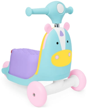 Skip Hop Kids' 3-in-1 Ride On Scooter and Wagon Toy - Unicorn